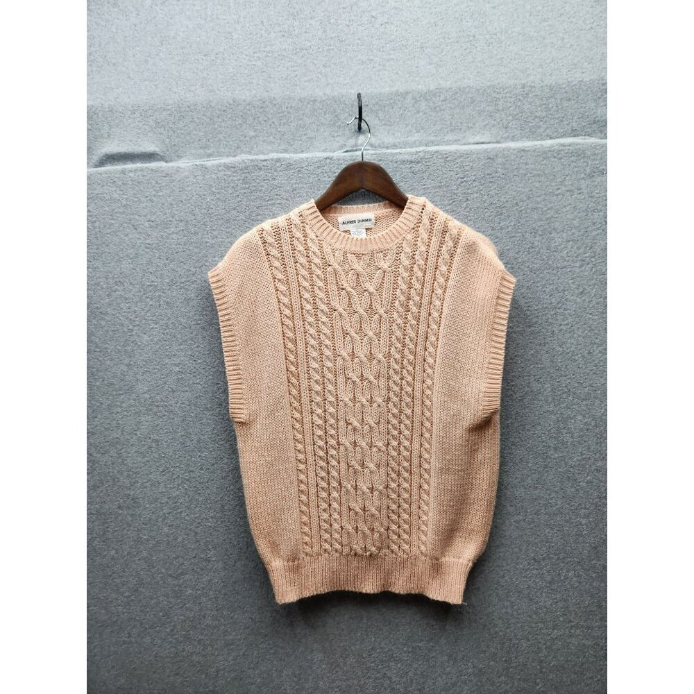 Alfred Dunner Peach Cable Knit Short Sleeve Sweater Vest